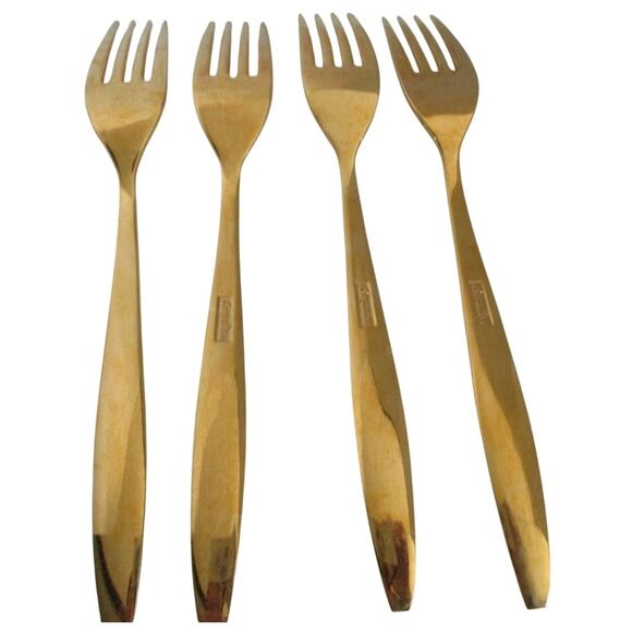 Royalton Antigua Gold Electroplate 7.5" Dinner Forks Set Of 4 - Picture 2 of 4